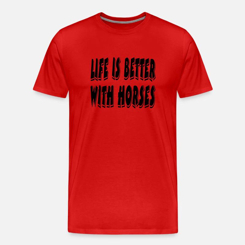 Pferde - Männer Premium Bio T-Shirt - Rot