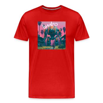 Limbo Cyber Palms - Men's Premium Organic T-Shirt - red - Front - Damien (186cm)
