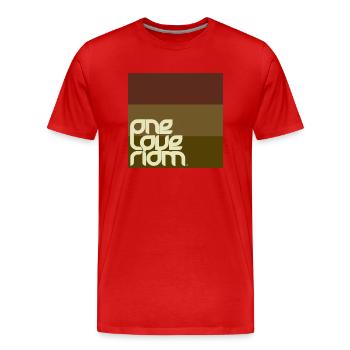 ridm one love rasta - Männer Premium Bio T-Shirt - Rot - Vorne - Damien (186cm)