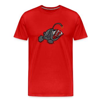 Leuchtender Anglerfisch - Männer Premium Bio T-Shirt - Rot - Vorne - Damien (186cm)