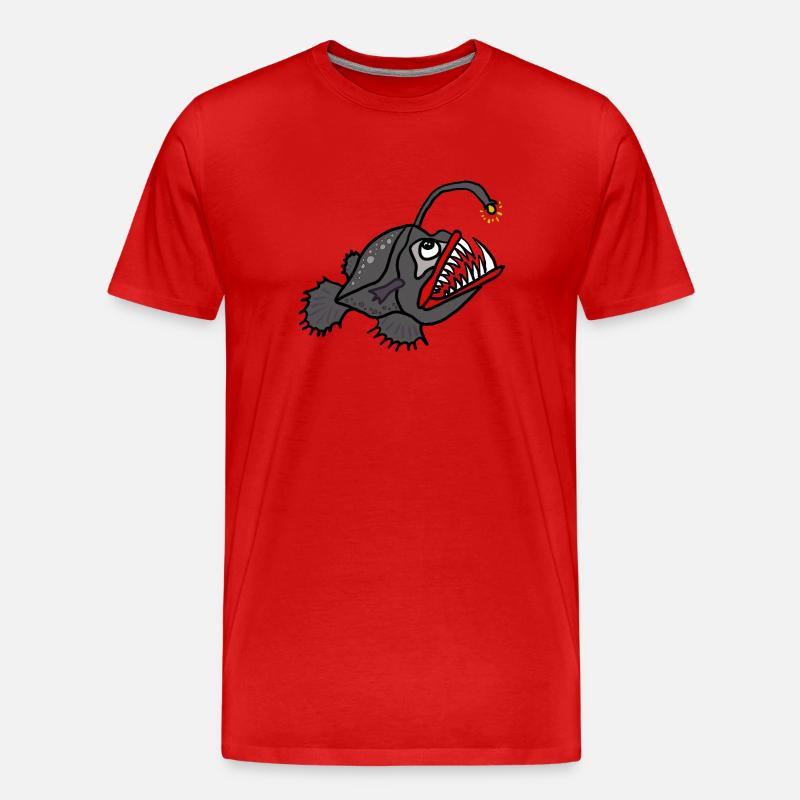 Leuchtender Anglerfisch - Männer Premium Bio T-Shirt - Rot