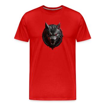 Loup du diable - T-shirt bio Premium Homme - rouge - Devant - Damien (186cm)