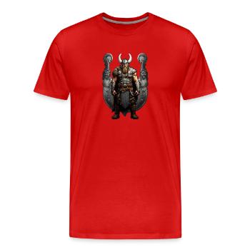 Wikinger Krieger Walhalla - Männer Premium Bio T-Shirt - Rot - Vorne - Damien (186cm)