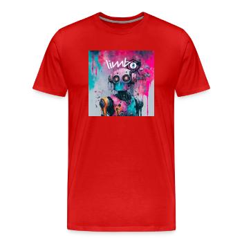 Limbo Robo Colour Splash - Men's Premium Organic T-Shirt - red - Front - Damien (186cm)