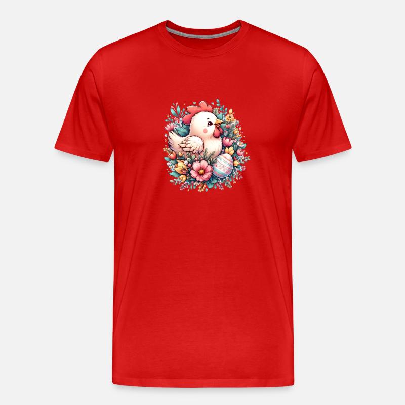 Chicken for Easter - Men's Premium Organic T-Shirt - red