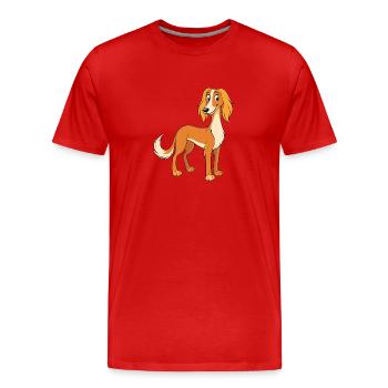 Graceful Saluki : l’art numérique - T-shirt bio Premium Homme - rouge - Devant - Damien (186cm)