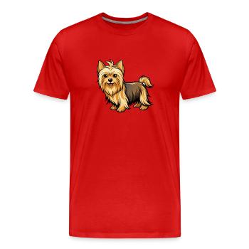 Schlanker Seidenterrier stolziert auf Hundeausstellung - Männer Premium Bio T-Shirt - Rot - Vorne - Damien (186cm)