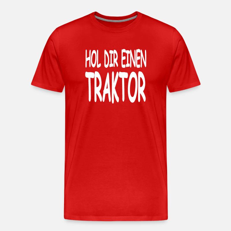 Traktor - Männer Premium Bio T-Shirt - Rot