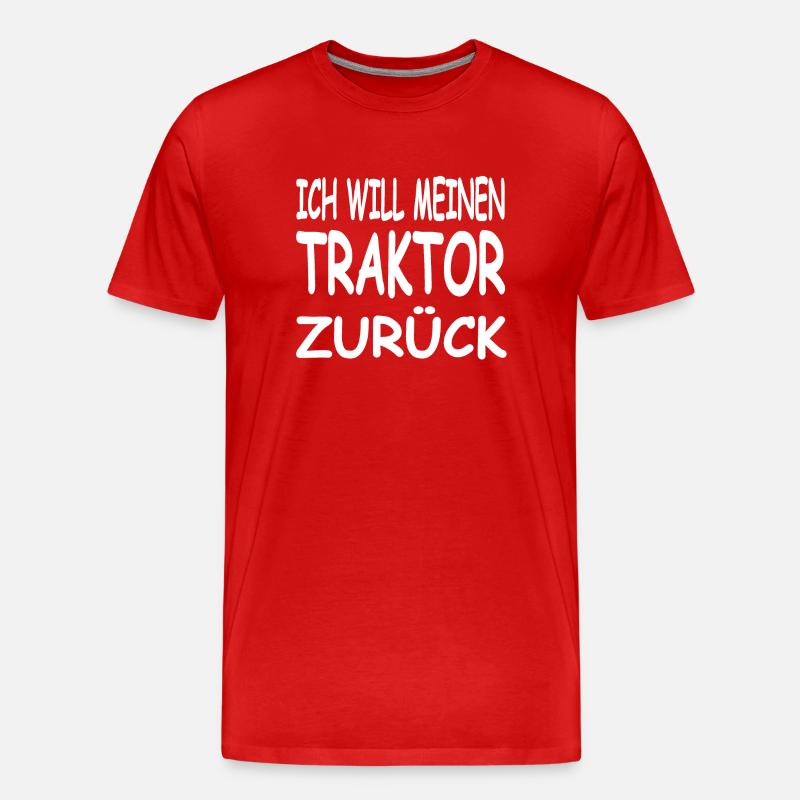 Traktor - Männer Premium Bio T-Shirt - Rot