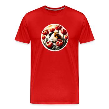 Guinea Pig - Men's Premium Organic T-Shirt - red - Front - Damien (186cm)