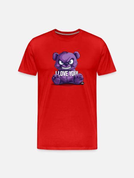 Ich liebe dich! - Männer Premium Bio T-Shirt - Rot