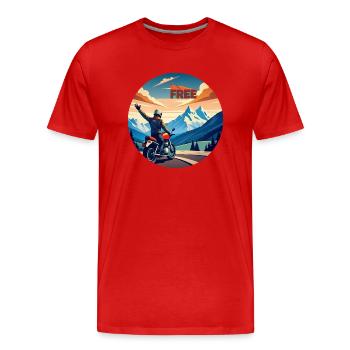 spread free - Männer Premium Bio T-Shirt - Rot - Vorne - Damien (186cm)