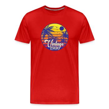 Millésime 1986 - T-shirt bio Premium Homme - rouge - Devant - Damien (186cm)