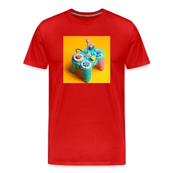 Joystick 11 - Männer Premium Bio T-Shirt - Rot - Vorne - Damien (186cm)