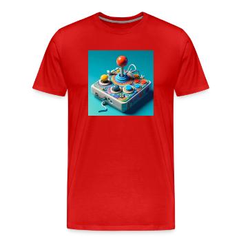 Joystick 8 - Männer Premium Bio T-Shirt - Rot - Vorne - Damien (186cm)