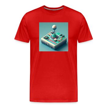 Joystick 7 - Männer Premium Bio T-Shirt - Rot - Vorne - Damien (186cm)