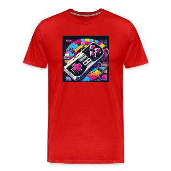 Joystick 3 - Männer Premium Bio T-Shirt - Rot - Vorne - Damien (186cm)
