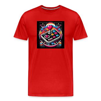 Joystick 1 - Männer Premium Bio T-Shirt - Rot - Vorne - Damien (186cm)