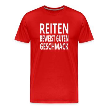 Reiten - Männer Premium Bio T-Shirt - Rot - Vorne - Damien (186cm)