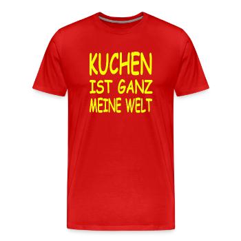 Kuchen - Männer Premium Bio T-Shirt - Rot - Vorne - Damien (186cm)