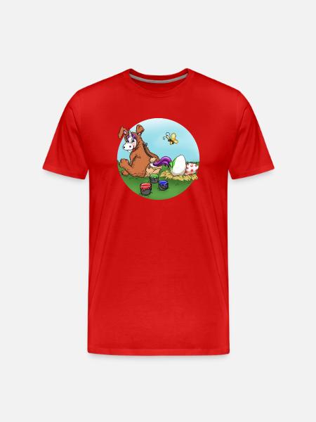 Osterhase - Männer Premium Bio T-Shirt - Rot