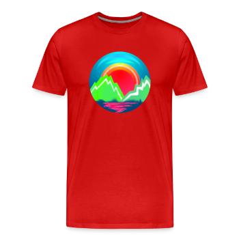 Landschaft - Männer Premium Bio T-Shirt - Rot - Vorne - Damien (186cm)