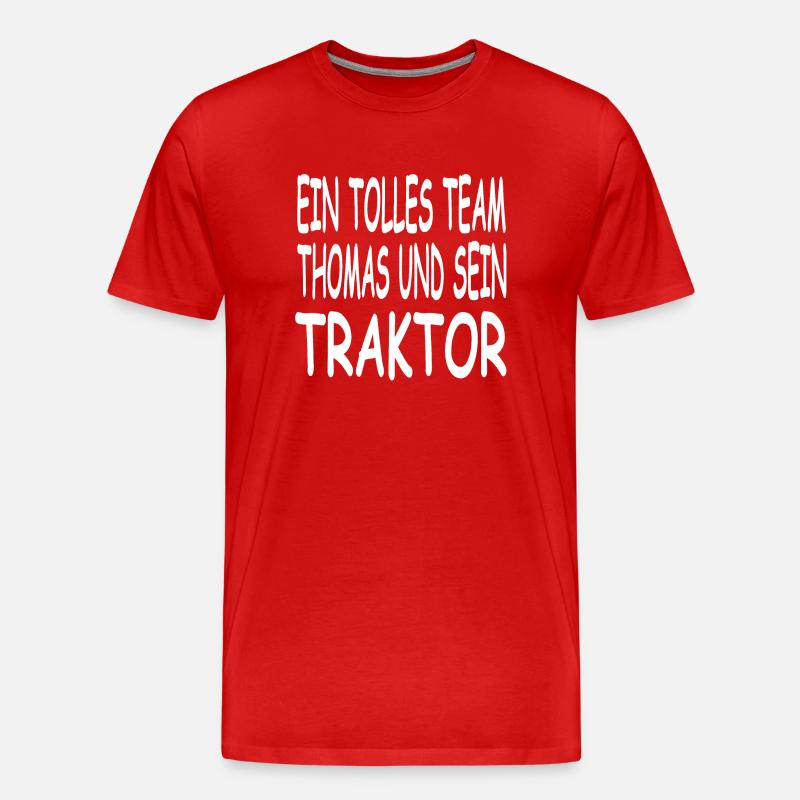 Traktor - Männer Premium Bio T-Shirt - Rot