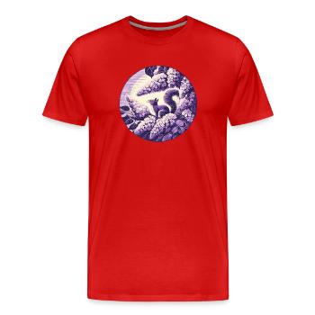 Art de l’écureuil lilas - T-shirt bio Premium Homme - rouge - Devant - Damien (186cm)
