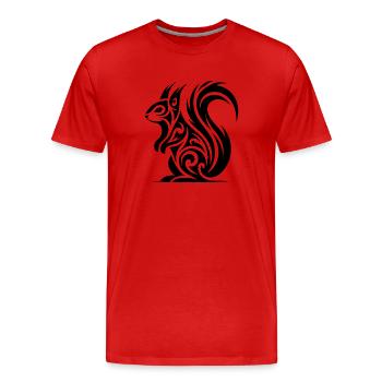 Süsses Eichhörnchen in Tattoo Style - Männer Premium Bio T-Shirt - Rot - Vorne - Damien (186cm)