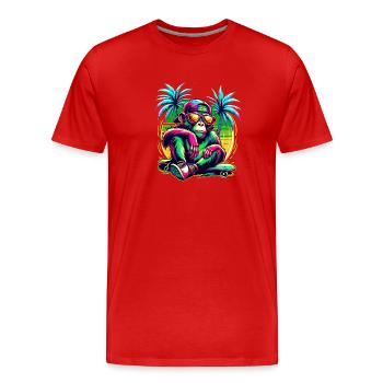Monkey Summer Skater - Männer Premium Bio T-Shirt - Rot - Vorne - Damien (186cm)