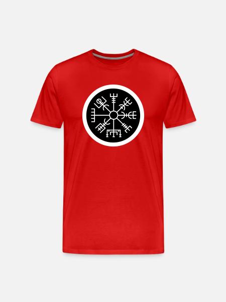 Wikinger Kompass schwarz - Männer Premium Bio T-Shirt - Rot