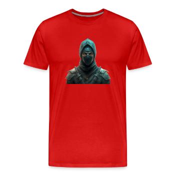 Ninja Man - Men's Premium Organic T-Shirt - red - Front - Damien (186cm)