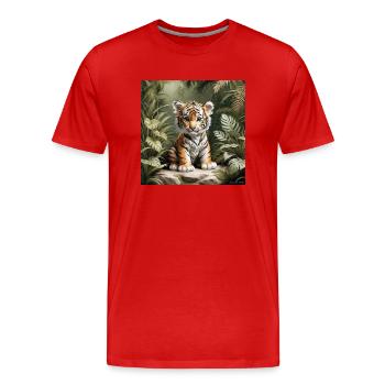 Tiger Cub - Men's Premium Organic T-Shirt - red - Front - Damien (186cm)