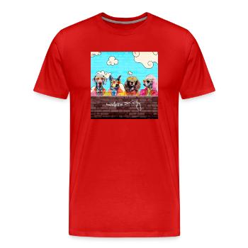 Modern Society - Männer Premium Bio T-Shirt - Rot - Vorne - Damien (186cm)
