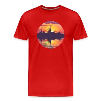 Horizon de Wiesbaden - T-shirt bio Premium Homme - rouge - Devant - Damien (186cm)