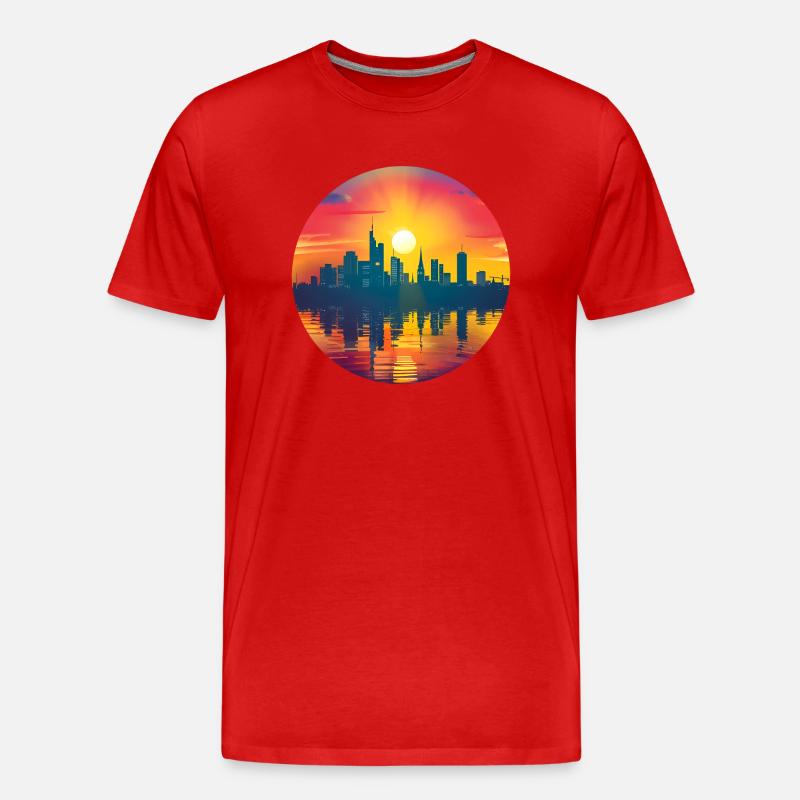 Bottrop Skyline - Männer Premium Bio T-Shirt - Rot