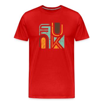 Funk Retro - Männer Premium Bio T-Shirt - Rot - Vorne - Damien (186cm)
