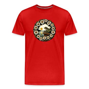 Grenouille de lac - T-shirt bio Premium Homme - rouge - Devant - Damien (186cm)