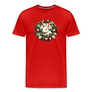 Hase Hase - Männer Premium Bio T-Shirt - Rot - Vorne - Damien (186cm)