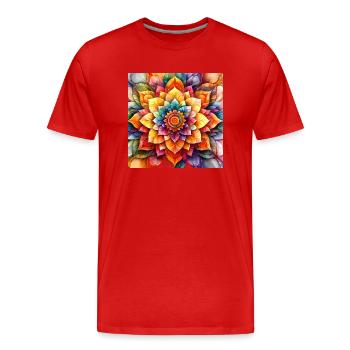 Mandala Time 2 - Männer Premium Bio T-Shirt - Rot - Vorne - Damien (186cm)