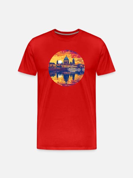 Dresden Skyline - Men's Premium Organic T-Shirt - red