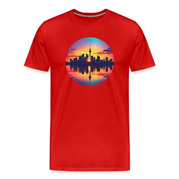 Horizon alimentaire - T-shirt bio Premium Homme - rouge - Devant - Damien (186cm)