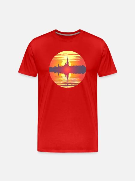 Flensburg Skyline - Men's Premium Organic T-Shirt - red