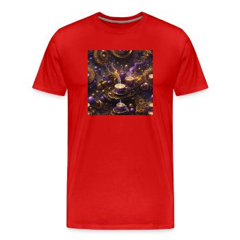 Infinite Coffee - Men's Premium Organic T-Shirt - red - Front - Damien (186cm)