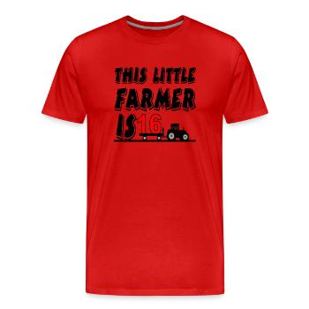 Bauer - Männer Premium Bio T-Shirt - Rot - Vorne - Damien (186cm)