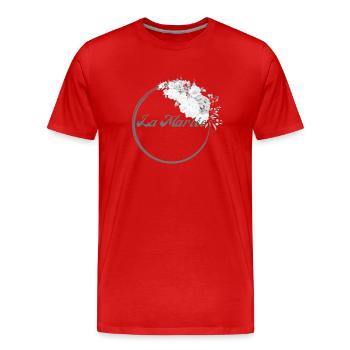 Die weiße Blumenbraut - Braut Geschenkidee - Männer Premium Bio T-Shirt - Rot - Vorne - Damien (186cm)