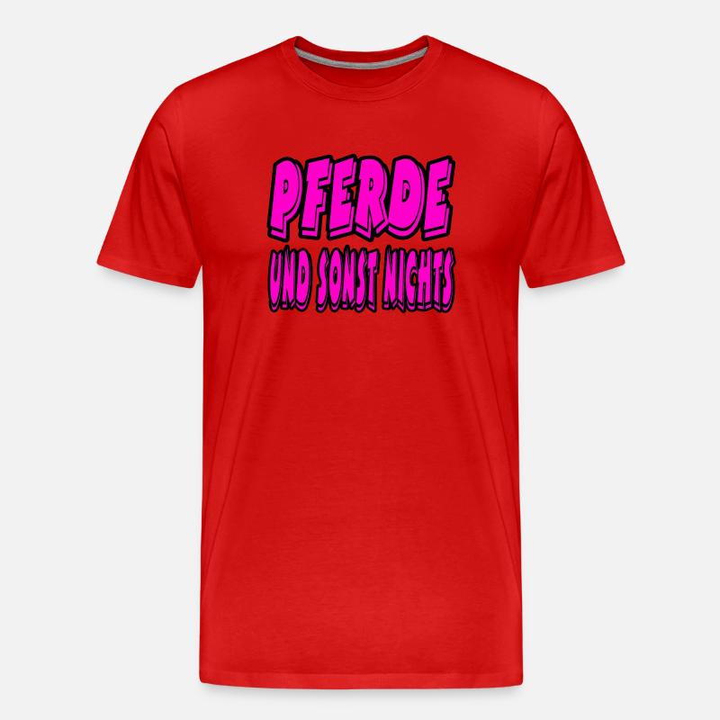 Pferde - Männer Premium Bio T-Shirt - Rot
