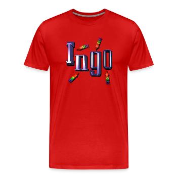 OINGO2 - T-shirt bio Premium Homme - rouge - Devant - Damien (186cm)