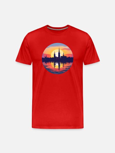 Erfurt Skyline - Men's Premium Organic T-Shirt - red