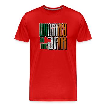 Whisky dans le bocal - T-shirt bio Premium Homme - rouge - Devant - Damien (186cm)